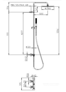 Душевая стойка Bossini Apice L10505.030 с термостатом хром